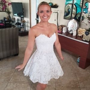 White lace formal dress
